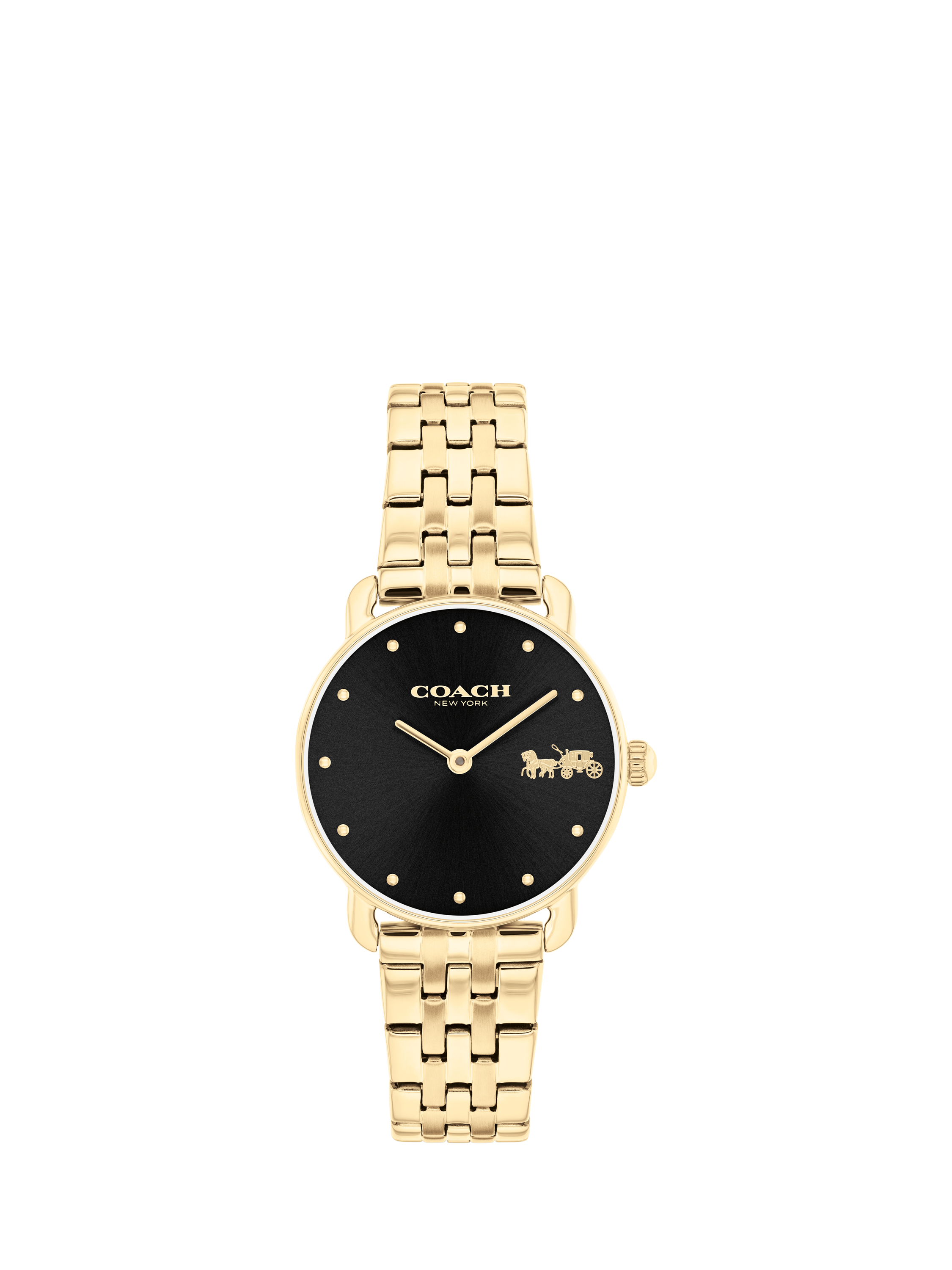 Product image 1 of 5, which shows Coach Women's Elliot Bracelet Strap Watch, Gold/Black