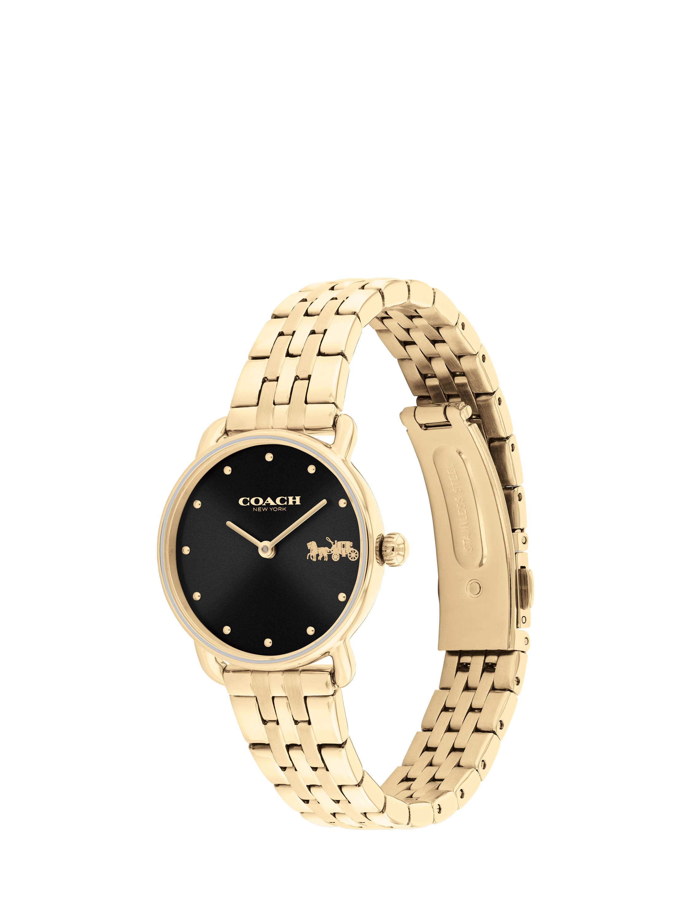 Product image 2 of 5, which shows Coach Women's Elliot Bracelet Strap Watch, Gold/Black