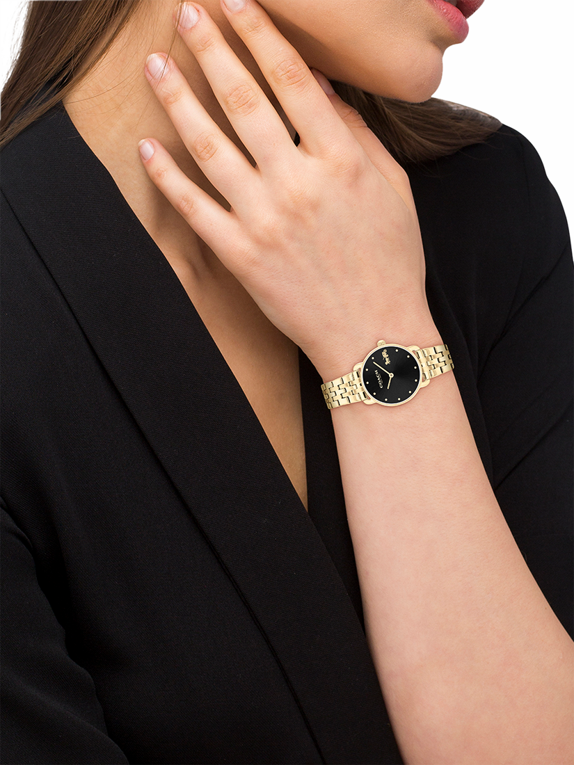 Product image 4 of 5, which shows Coach Women's Elliot Bracelet Strap Watch, Gold/Black