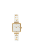 Coach Women's Cass Square Motif Resin Strap Watch