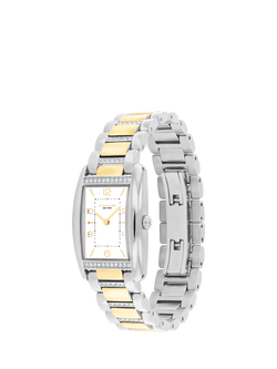 Coach Women's Reese Rectangular Crystal Bracelet Strap Watch - view 2, Gold/Silver