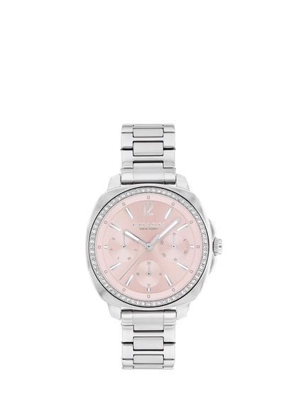 Coach Women's Kitt Crystal Bracelet Strap Watch, Silver/Pink, Silver/Pink