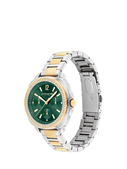 Coach Women's Kitt Crystal Bezel Bracelet Strap Watch, Gold/Silver - view 2, Gold/Silver