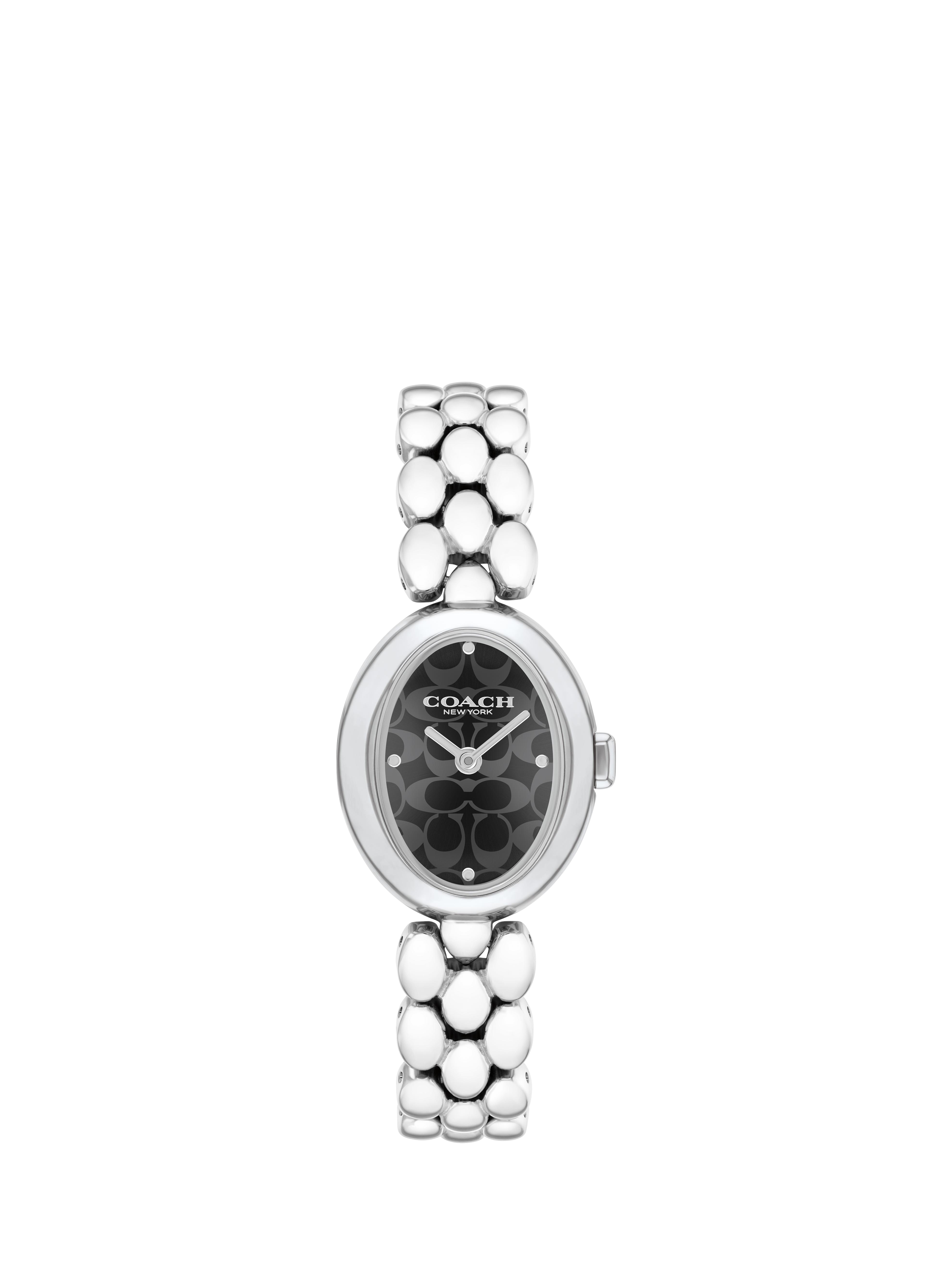 Product image 1 of 5, which shows Coach Women's Sammy Oval Bracelet Strap Watch, Silver/Black