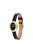 Coach Women's Sammy Oval Leather Strap Watch, Gold/Black