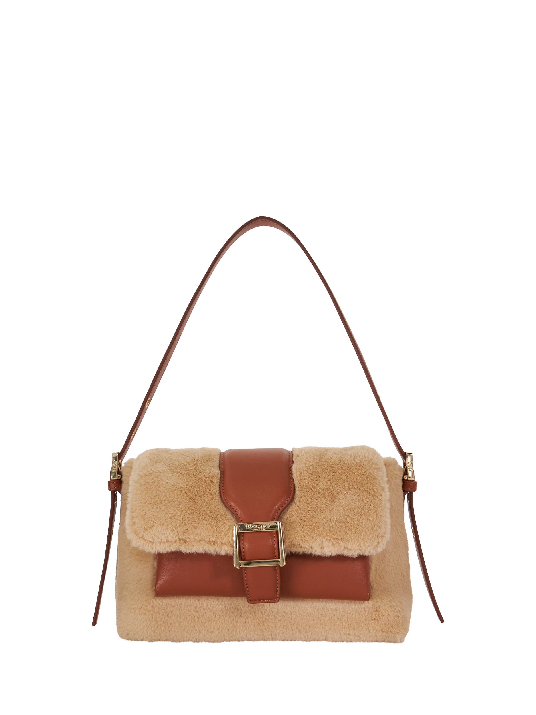 Dune Dara Faux Fur Shoulder Bag Cream