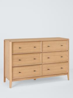 John Lewis  Bevel 6 Drawer Chest, Natural, Natural