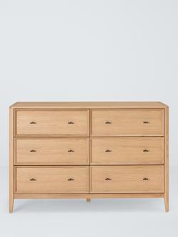 John Lewis  Bevel 6 Drawer Chest, Natural - view 2, Natural