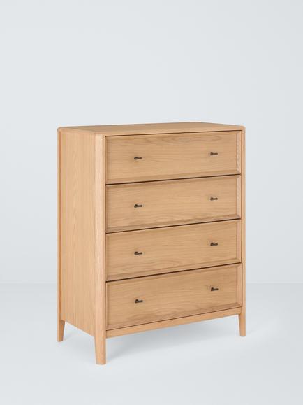 John Lewis Bevel 4 Drawer Chest, Natural, Natural
