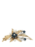 Vintage Fine Jewellery Pre-Loved 9ct Yellow and White Gold Diamond, Sapphire and Pearl Spray Brooch, Dated London 1965