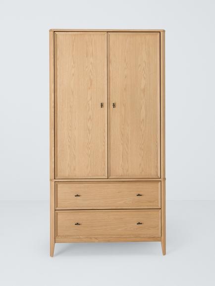 John Lewis Bevel Double Wardrobe, Natural - view 2, Natural