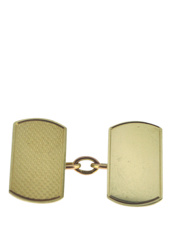 Vintage Fine Jewellery Pre-Loved 9ct Yellow Gold Rectangle Cufflinks, Dated Birmingham 1979, Yellow Gold