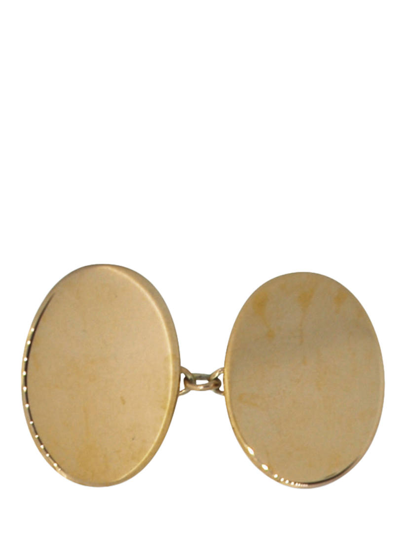 Vintage Fine Jewellery Pre-Loved 9ct Rose Gold Oval Cufflinks, Dated Circa 1930s