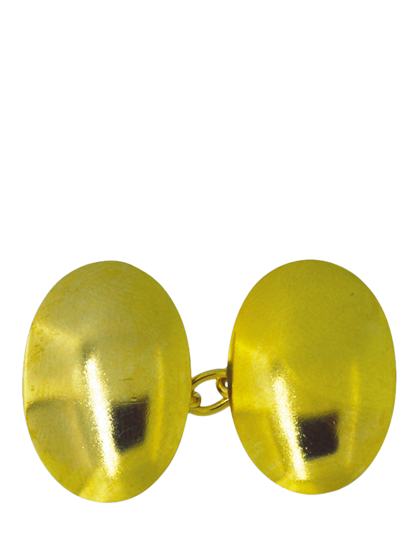 Product image 1 of 5, which shows Vintage Fine Jewellery Pre-Loved 18ct Yellow Gold Oval Domed Cufflinks, Dated Chester 1918
