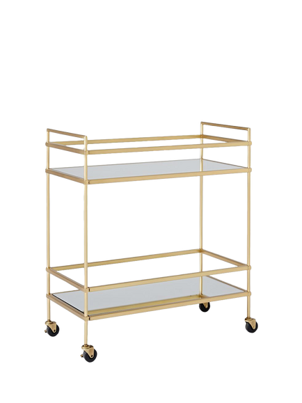 west elm Terrace Bar Cart, Antique Brass, Antique Brass