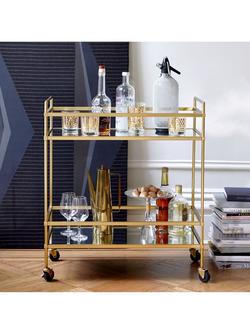 west elm Terrace Bar Cart, Antique Brass - view 2, Antique Brass