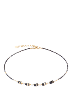 COEUR DE LION Swarovski Crystal and Faux Pearl Cube Collar Necklace, Black/Multi, Black/Multi