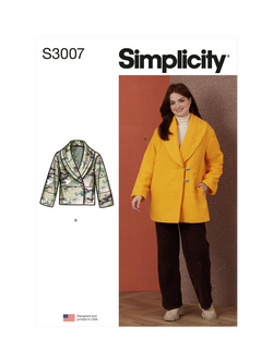 Simplicity Relaxed Fit Puffer Coat Sewing Pattern SS3007A, 