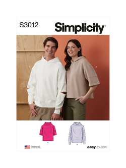 Simplicity Oversized Knit Hoodie Sewing Pattern SS3012A, 