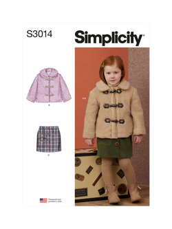 Simplicity Kids' Toggle Coat & Skirt Sewing Pattern SS3014A, 