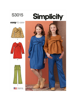 Simplicity Kids' Top & Dress Sewing Pattern SS3015A, 
