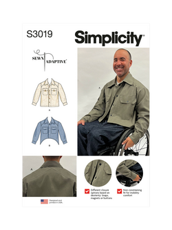 Simplicity Men's Shacket Sewing Pattern SS3019A, 