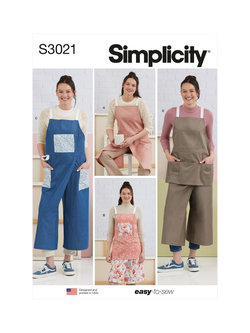 Simplicity Bib Apron Sewing Pattern SS3021A, 