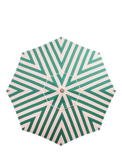 Business & Pleasure Co. Striped Market Parasol, 2m, Green - view 2, Green