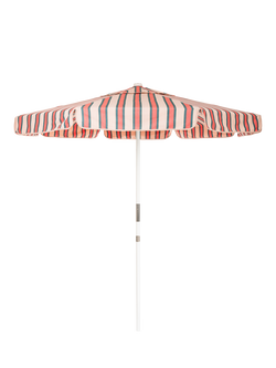Business & Pleasure Co. Striped Market Parasol, 2m, Pink, Pink