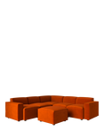 Swyft Model 03 5 Seater Corner Sofa with Ottoman, Ecovelvet Paprika