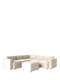 Swyft Model 03 5 Seater Corner Sofa with Ottoman, Velvet Bone