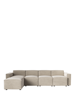 Swyft Model 03 Grand 4 Seater Sofa with Ottoman, Manolo Ecru Chalk