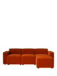 Swyft Model 03 Large 3 Seater Sofa with Ottoman, Ecovelvet Paprika