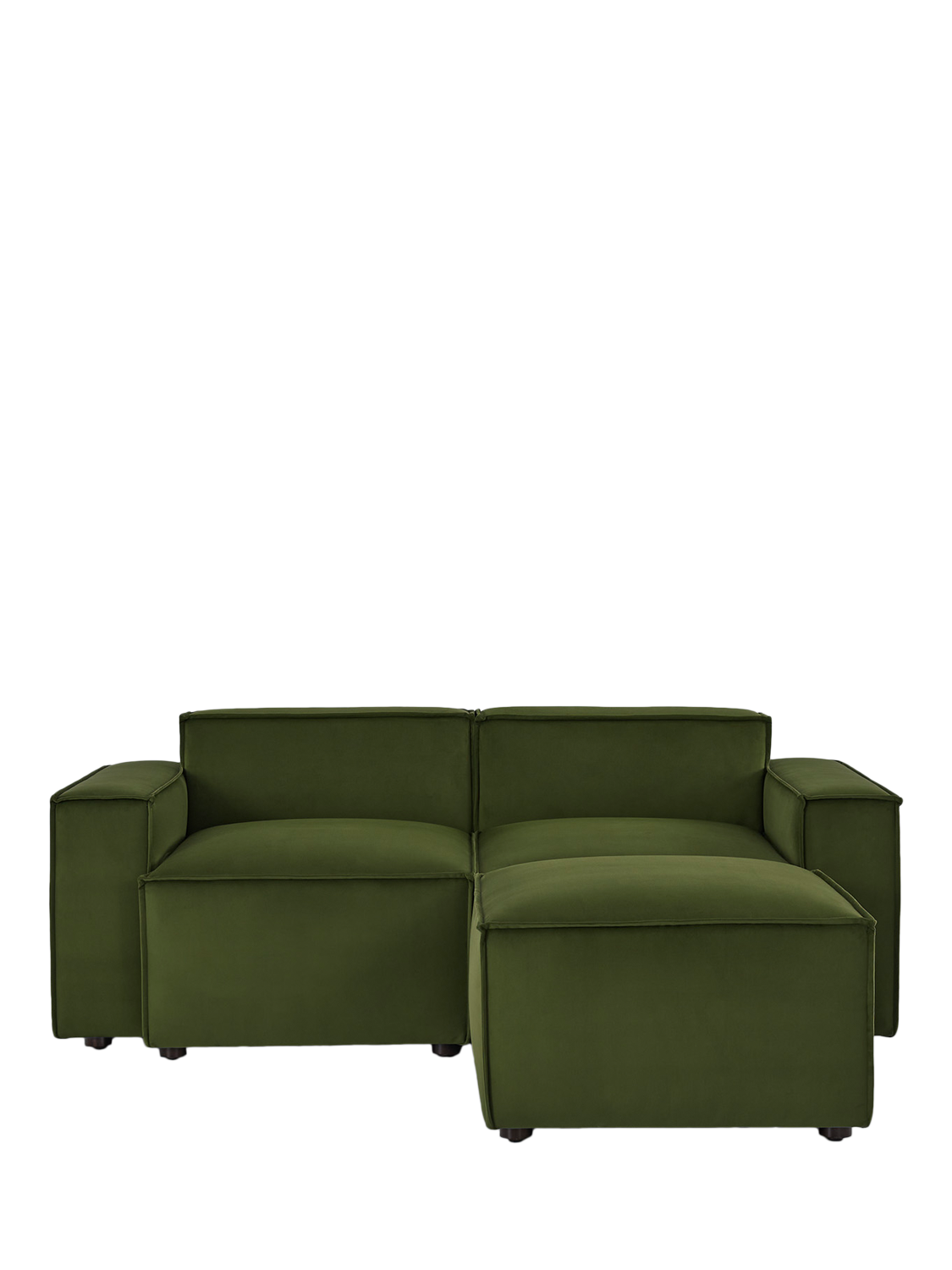 Model 03 Range, Swyft Model 03 Medium 2 Seater Sofa with Ottoman, Velvet Vine