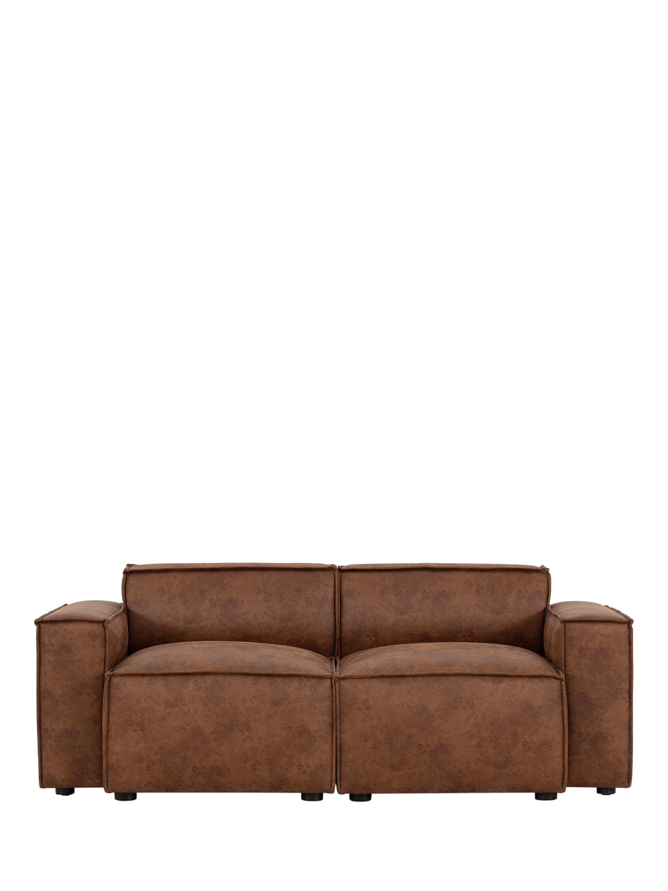 Model 03 Range, Swyft Model 03 Medium 2 Seater Sofa, Faux Lthr Chestnut