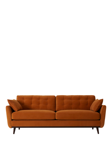 Swyft Model 10 Large 3 Seater Sofa, Dark Leg, Velvet Bronze