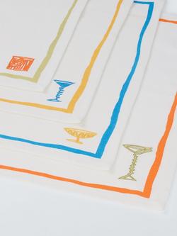 John Lewis Cocktail Motif Cotton Napkin, Set of 4 - view 2, Multi