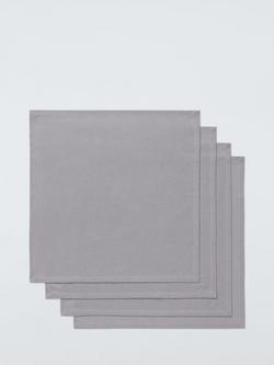John Lewis ANYDAY Cotton Napkins, Set of 4, Grey, Grey