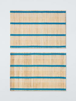 John Lewis Banana Leaf Placemat, Set of 2, Azure Blue