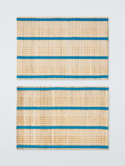 John Lewis Banana Leaf Placemat, Set of 2, Azure Blue