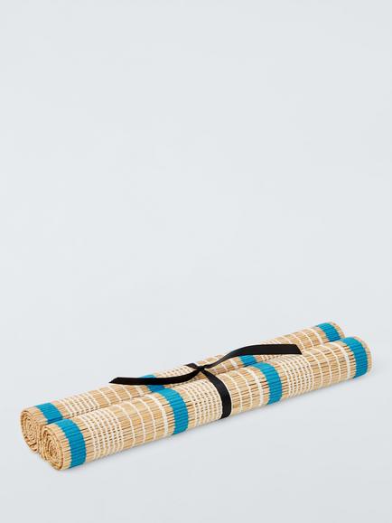 John Lewis Banana Leaf Placemat, Set of 2 - view 2, Azure Blue