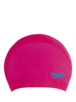 Speedo Plain Silicone Swim Cap, Junior, Begonia Pink, Begonia Pink