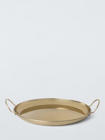 John Lewis Round Stainless Steel Serving Dish, 33cm, Gold, Gold