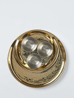 John Lewis Hammered Stainless Steel Kainoosh Thali Serving Set, 5 Piece Gold - view 2, Gold