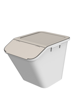 SmartStore Collect Stack-It Medium Sorting Bin with Lid, 51L, White/Ecru