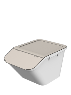 SmartStore Collect Stack-It Medium Sorting Bin with Lid, 37L, White/Ecru
