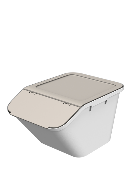 SmartStore Collect Stack-It Medium Sorting Bin with Lid, 37L, White/Ecru