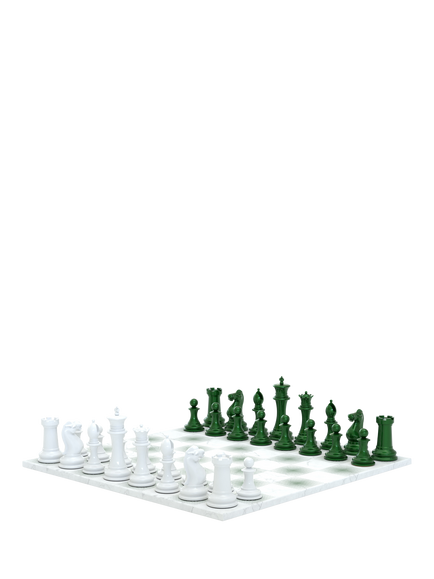 Skyline Chess Heavyweight Steel Chess Set, Green Gradient, Green Gradient