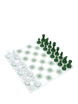 Skyline Chess Heavyweight Steel Chess Set, Green Gradient - view 2, Green Gradient