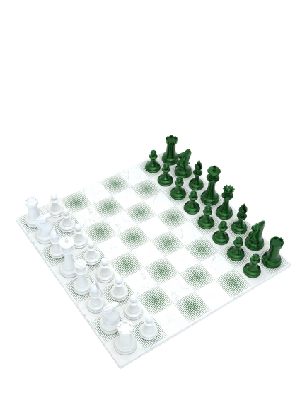 Skyline Chess Heavyweight Steel Chess Set, Green Gradient - view 2, Green Gradient